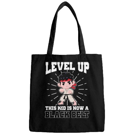 Funny Karate Lover Black Belt Graphic Boys and Men Karatist Bags