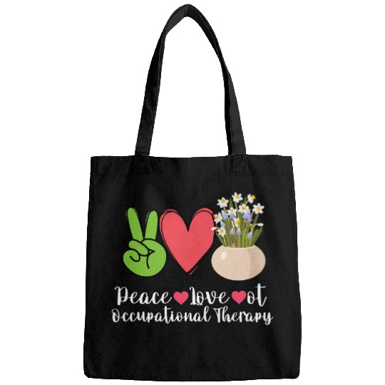 Plants Flowers Peace Love OT Occupational Therapy Bags