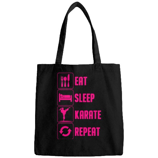 Funny Karate Design For Men Women Eat Sleep Karate Repeat 2 Bags