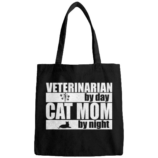 Veterinarian by Day Cat Mom by Night 2 Bags