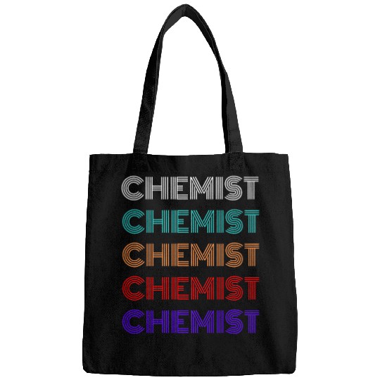 vintages Chemist nerd lovers works repeated text Retro Modern Bags
