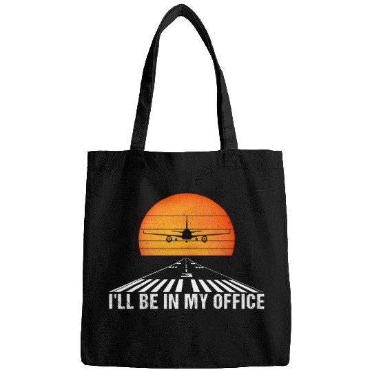Ill be in my office Pilot Flight Attendant Sunset Runway Bags