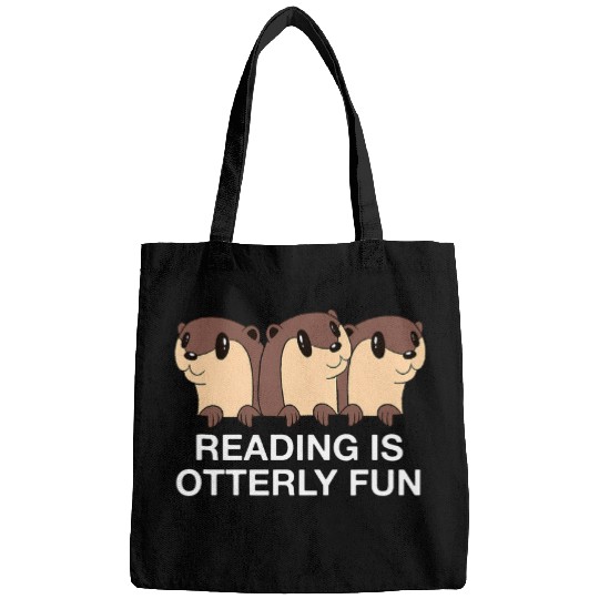 Reading is Otterly Fun Book Lover Otter Lover Bookworm 4 Bags