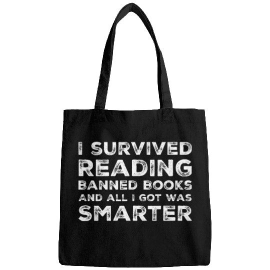 I Survived Reading Banned Books Pro Book Librarian Teacher Bags