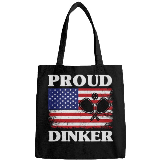 Funny Pickleball Paddle Ball Player Lovers Pride USA Flag 2 Bags