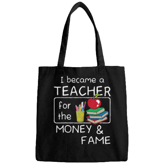 funny teacher apple book money fame Bags
