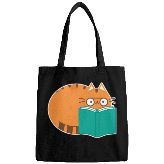 Cute Cat Literature School Ironic Book Reading Bags