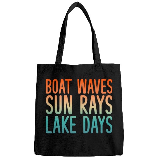 Boat Waves Sun Rays Lake Days Summer Vacation Family Bags