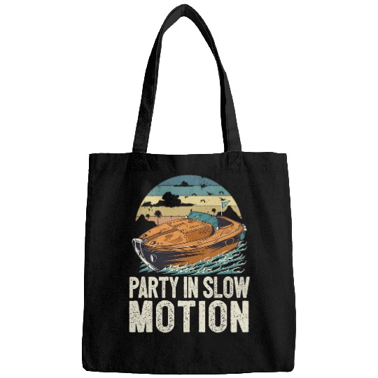 Motorboat Drinking Party In Slow Motion Pontooning Lake Life 1 Bags