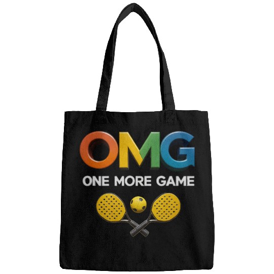 One More Game OMG Retro Funny Pickleball Lover Pickle Bal Bags