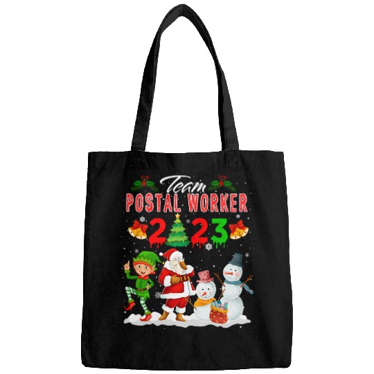 Team Postal Worker Christmas Santa Reindeer Elf Snowman Bags