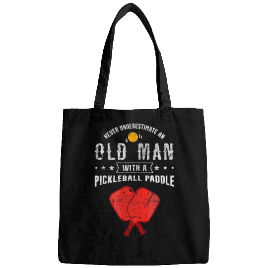 Mens Distressed Pickleball Paddle Retired Grandpa Bags