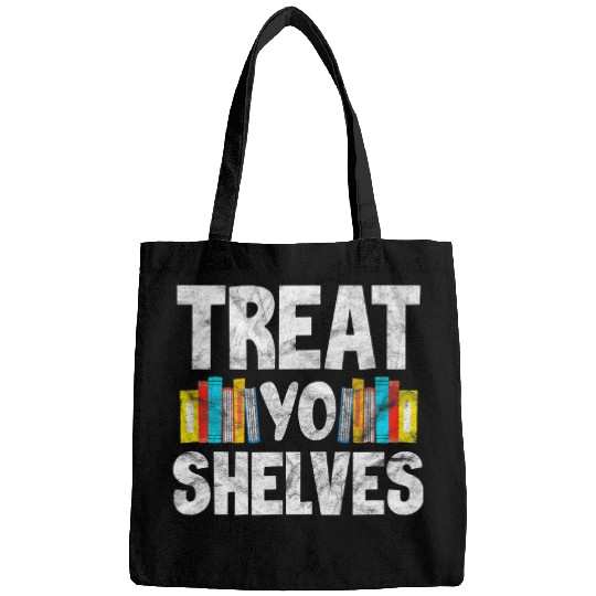 Reading Book Reader Treat Yo Shelves Bookworm Distressed Bags
