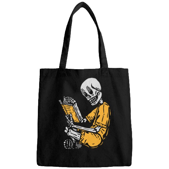 Skeletons Reading Book Halloween Costume Reader Bookaholic Bags