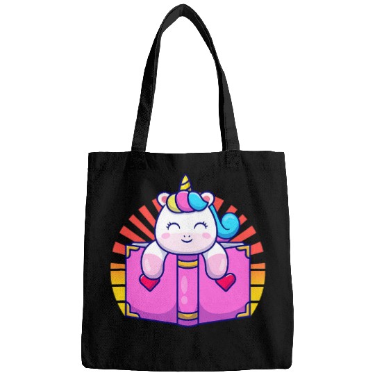 Cute Unicorns Reading Book Book Lover Unicorns Lover Bags