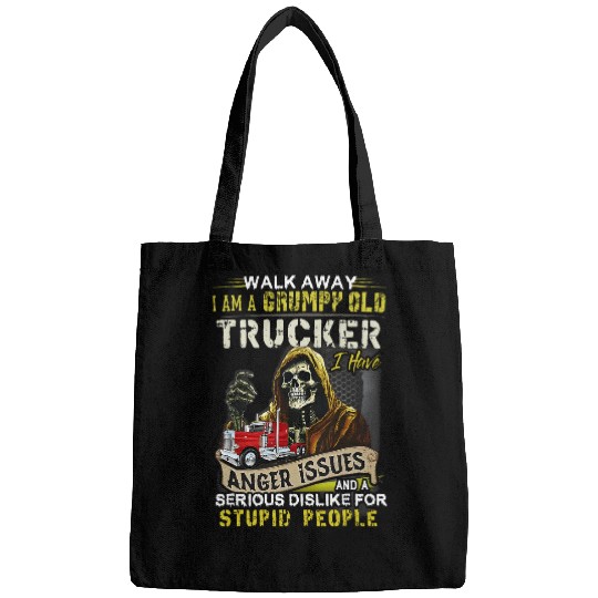 walk away i am a grumpy old trucker i have anger issues Bags