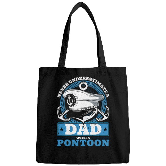 Mens Dad with a Pontoon Boat Captain Boating Fathers Day Men Bags