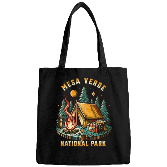 Camping Forest Tent CampFires Retro Mesa Verde National Park Bags