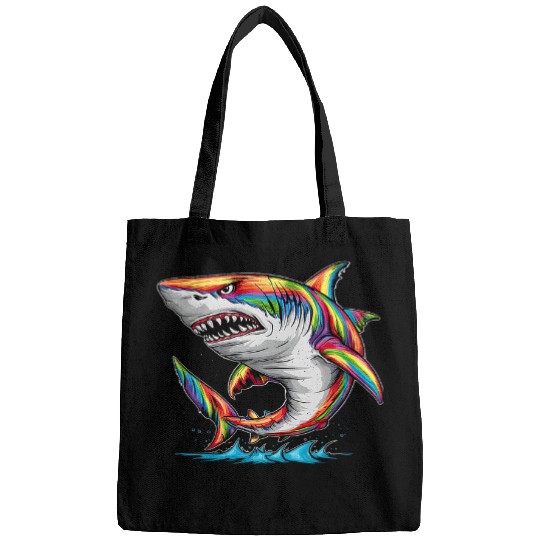 Cool Retro Shark in Sunglasses 70s 80s 90s Funny Shark 1 Bags
