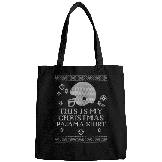 My Christmas Pajama Football Game Day xmass Ugly Rugby Player 1 Bags