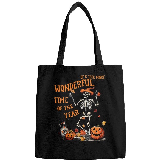 It s The mostss Wonderful Time Of The Year Skeletons Halloween Bags