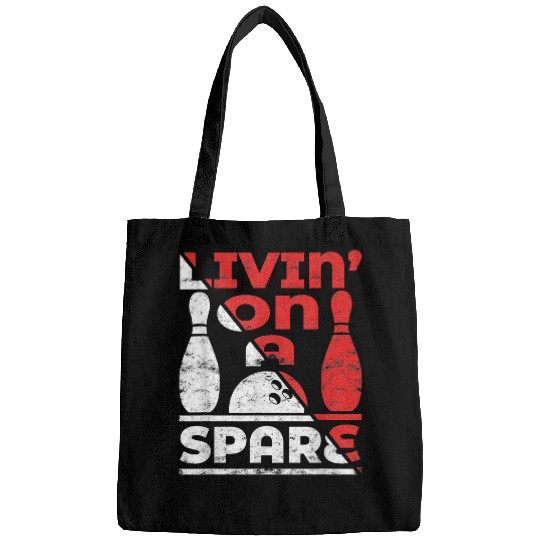 Funny Livin On A Spare Pun Bowling Bags