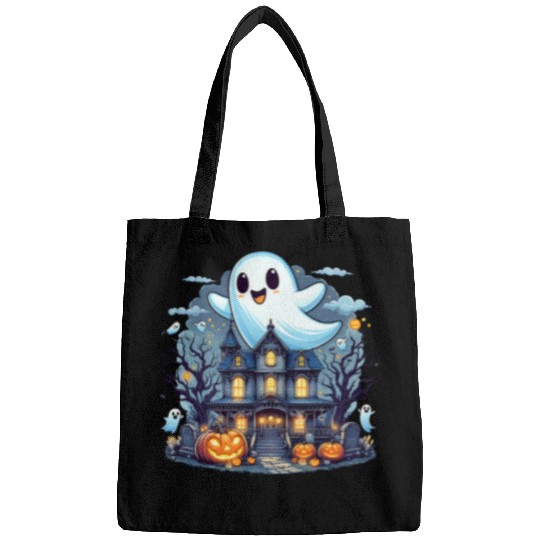 ghostss Haunted House Midnight vintagess ghostss Spooky Halloween Bags