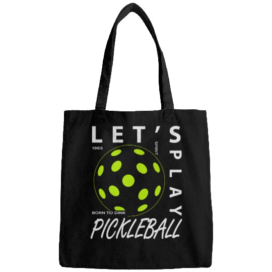 Funny Pickleball Pun Lets Play Pickleball Green Bags