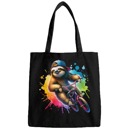 Sloth Riding BMX Bike Cool Funny Lazy Design Bags