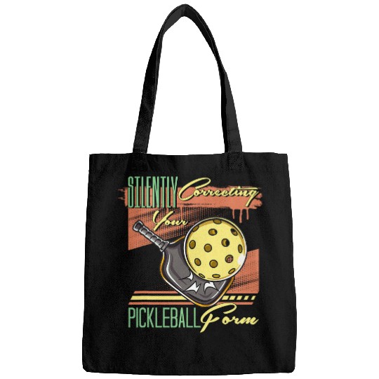 Silently Correcting Your Pickleball Form Cute Funny Fan Gag 2 Bags