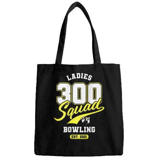 300 Squad Bowling Team Ladies League Backside Print Bags
