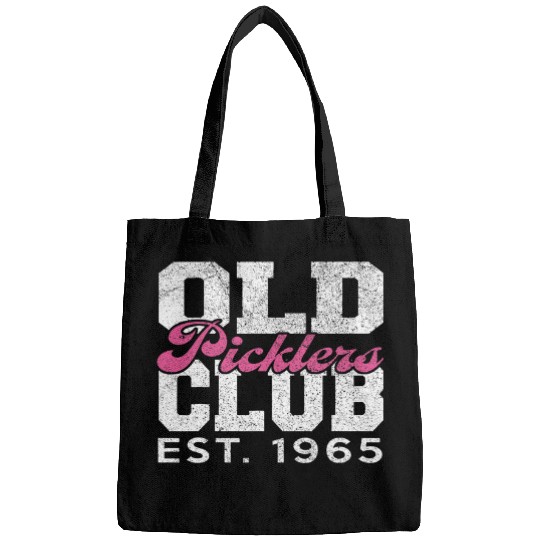 Funny Pickleball Pun Old Picklers Club Pink Bags