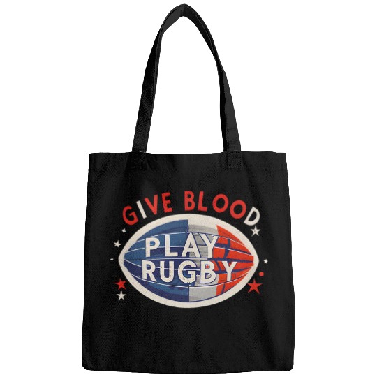 Give Blood Play Rugby Funny France Rugby Top French Rugby Bags