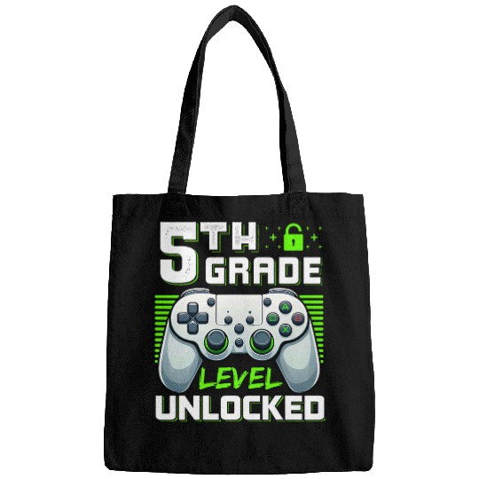 5th Grade Level Unlocked Video Game Funny Back to School Boy Bags
