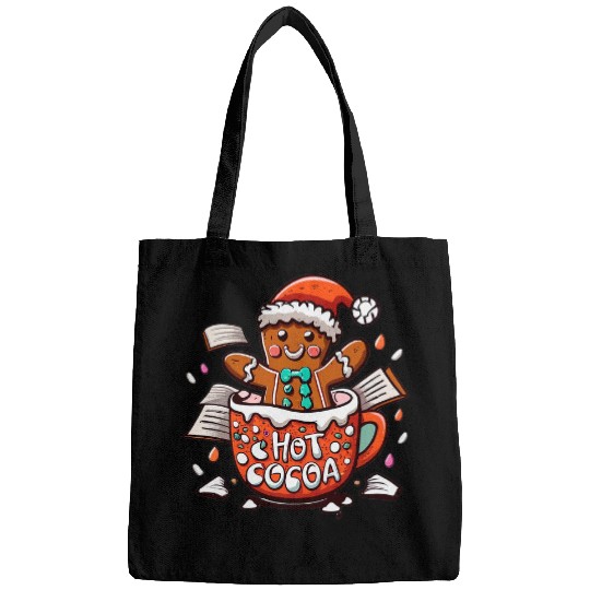 Gingerbread In Hot Cocoa Mug and books Christmas Fun Costume Bags