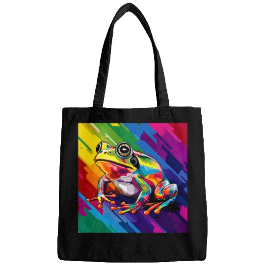 Abstract Frog Rainbow Illustration Bags