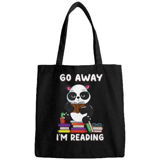 Go Away Im Reading Panda Reading Book Nerd Lover Girls Bags