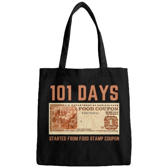101 Days of School Food Stamp Coupon 100 Days Retro Bags
