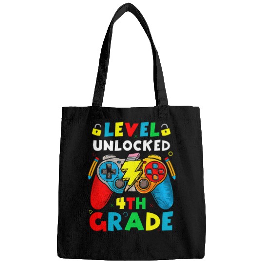 4th Grade Level Unlocked Video Game Back to School Boys Bags