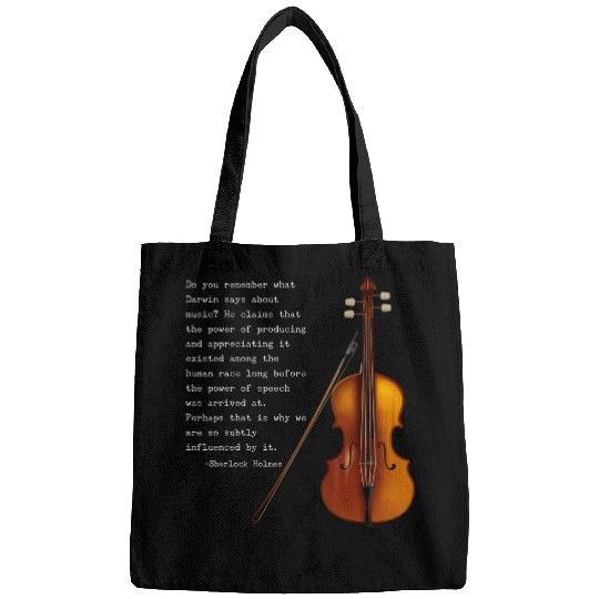 Darwin Music Quote Sherlock Holmes Mystery Quotes Violin Bags