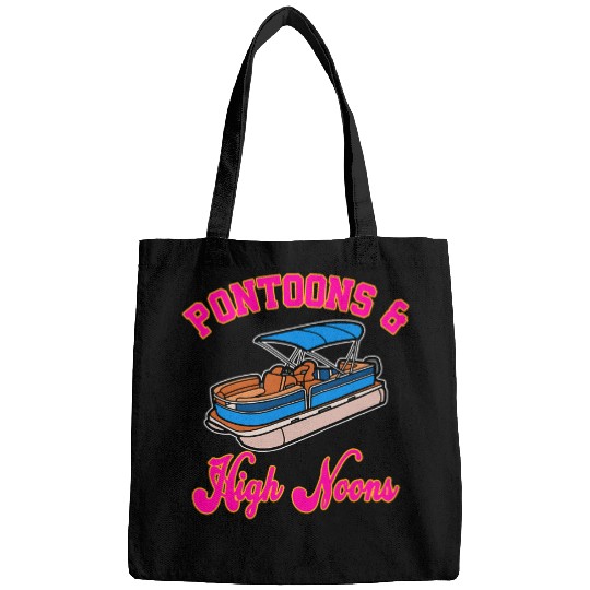 Pontoons And High Noons Funny Meme Funny Summer Boat Party 2 Bags