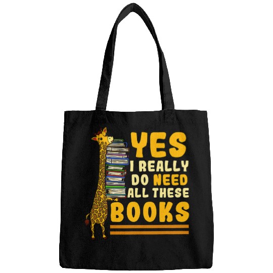 Reading Books Giraffe Funny and Cute Gift for Book Lovers Bags