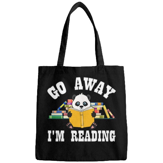 Go Away Im Reading Panda Reading Book Nerd Lover Girls 1 Bags