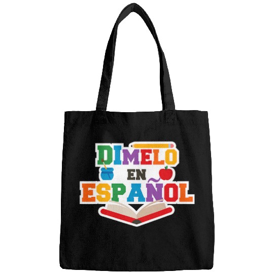 Dimelo En Espanol book Bilingual Spanish Teacher Maestra 2 Bags