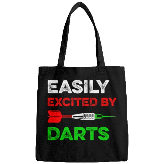 Easily Excited By Darts Funny Dart Team Player Dart League Bags