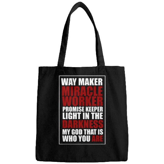 Way Maker Miracle Worker Women Men Christian Bags