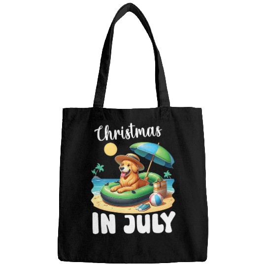 GOLDEN RETRIEVER Inflatable Boat Merry Christmas in July Day Bags