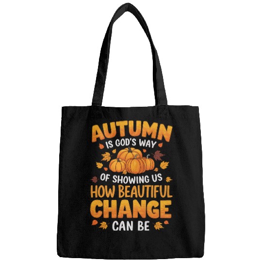 Autumn Is Gods Way Fall Pumpkin Maple Leaves Women Kids Bags