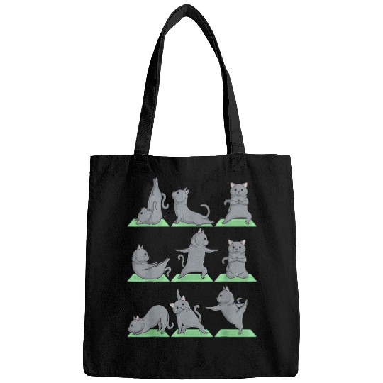 British Shorthair Cat Yoga Pose Zen Kitty Workout Exercise Bags
