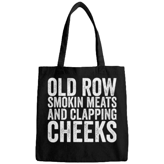 Old Row Smokin Meats And Clapping Cheeks Funny BBQ vintagess Bags